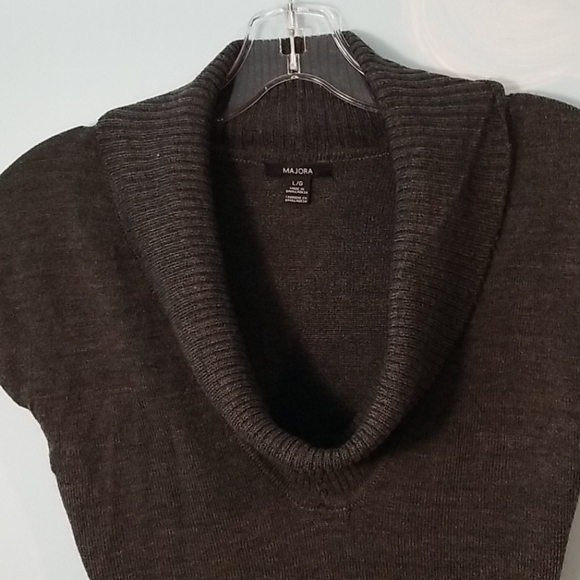 Majora short sleeve gray cowl neck tunic length sweater shirt or dress large EUC - Picture 5 of 8